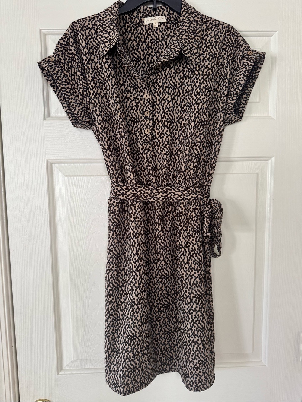 Joie de vivre Collared Tie-Waist Midi Shirt Dress women’s large